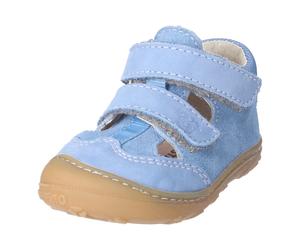 Lauflernschuh PEPINO BY RICOSTA "Ebi WMS: mittel", Baby, Gr. 24, cloud, Leder, Textil, Schuhe Lauflernschuh, Klettschuh, Lederinnensohle, Größenschablone zum Download (12494253-24) cloud