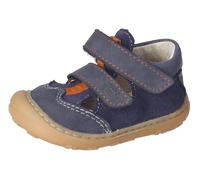 Lauflernschuh PEPINO BY RICOSTA "Ebi WMS: mittel", Baby, Gr. 25, blau (navy, orange), Leder, Textil, Schuhe Lauflernschuh, Klettschuh, Lederinnensohle, Größenschablone zum Download (11570257-25) navy,
