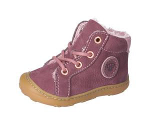 Lauflernschuh PEPINO BY RICOSTA "GEORGIE 50, WMS: mittel", Baby, Gr. 20, pflaume, rosa, Leder, Schuhe Lauflernschuh, Winterschuh mit Weiten-Meßsystem, Größenschablone zum Download (55211568-20) pflaum