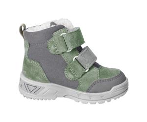 Lauflernschuh PEPINO BY RICOSTA "Janne 50 WMS: weit", Baby, Gr. 24, salbei, grau, Lederimitat, Veloursleder, Schuhe Lauflernschuh, Klettstiefel, Winterboots mit Sympatex, Größenschablone zum Download