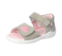 Lauflernschuh PEPINO BY RICOSTA "Mimi WMS: mittel", Baby, Gr. 24, rosa (eukalytus mit erdbeermotiv), Leder, bestickt, Schuhe Lauflernschuh, Sandalette mit Klett und Stickerei, Größenschablone zum Down