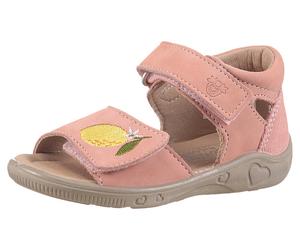 Lauflernschuh PEPINO BY RICOSTA "Mimi WMS: mittel", Baby, Gr. 26, rosa (rosa mit zitronenmotiv), Leder, bestickt, Schuhe Lauflernschuh, Sandalette mit Klett und Stickerei, Größenschablone zum Download