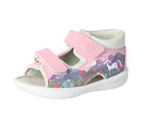 Lauflernschuh PEPINO BY RICOSTA "Tilo WMS: mittel", Baby, Gr. 27, rosa multifarben mit einhorn, Lederimitat, Textil, kontrastfarbene Details, Schuhe Lauflernschuh, Babyschuh mit Motiv, Größenschablone