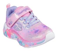Lauflernschuh SKECHERS "ETERNAL HEART LIGHTS", Baby, Gr. 26, bunt (hellrosa, multi), Lederimitat, Textil, Glitzer, Schuhe Lauflernschuh, Blink,-Klettschuh mit Herz-Applikation, Größenschablone zum Dow