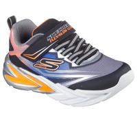 Lauflernschuh SKECHERS "FLEX-GLOW ULTRA LIGHTS", Kinder, Gr. 22, bunt (schwarz, multi), Lederimitat, Textil, kontrastfarbene Details, sportlich, Schuhe, Blink,-Klettschuh zum Schlüpfen, Neon, Größensc