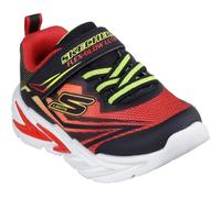 Lauflernschuh SKECHERS "FLEX-GLOW ULTRA LIGHTS", Jungen, Gr. 26, schwarz (schwarz, rot), Lederimitat, Textil, kontrastfarbene Details, Schuhe Lauflernschuh, Blink,-Klettschuh zum Schlüpfen, Neon, Größ