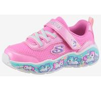 Lauflernschuh SKECHERS "PLAY SCENE-FUN SQUAD", Baby, Gr. 22, bunt (pink, multi), Lederimitat, Mesh, animal-print, kontrastfarbene Details, Schuhe Lauflernschuh, Sneaker mit bunten Motiven verziert, Gr
