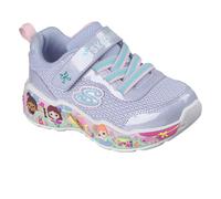 Lauflernschuh SKECHERS "PLAY SCENE-FUN SQUAD", Baby, Gr. 24, hellblau, flieder, Lederimitat, Mesh, kontrastfarbene Details, Schuhe Lauflernschuh, Sneaker mit bunten Motiven verziert, Größenschablone z
