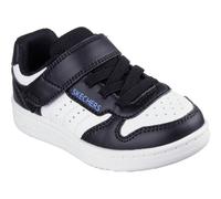 Lauflernschuh SKECHERS "QUICK STREET", Baby, Gr. 24, schwarz-weiß (schwarz, weiß), Lederimitat, Schuhe Lauflernschuh, Retro Sneaker mit Klettverschluss, Größenschablone zum Download (99526847-24) schw
