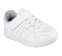 Lauflernschuh SKECHERS "QUICK STREET", Kinder, Gr. 26, weiß, Lederimitat, casual, Schuhe, Retro Sneaker mit Klettverschluss, Größenschablone zum Download (92805124-26) weiß
