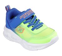 Lauflernschuh SKECHERS "SKECHERS METEOR-LIGHTS", Baby, Gr. 25, bunt (blau, limette), Lederimitat, Textil, kontrastfarbene Details, Schuhe Lauflernschuh, Blink,-Klettschuh zum Schlüpfen, Neon, Größensc