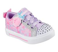 Lauflernschuh SKECHERS "TWINKLE SPARKS LIGHTS", Kinder, Gr. 24, bunt (lavendel, multi), Lederimitat, modisch, Schuhe, Sneaker,Blink,-Klettschuh mit Glitzer, Größenschablone zum Download (56572706-24)