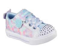 Lauflernschuh SKECHERS "TWINKLE SPARKS LIGHTS", Jungen, Gr. 22, bunt (weiß, multi), Lederimitat, Schuhe Lauflernschuh, Sneaker,Blink,-Klettschuh mit Glitzer, Größenschablone zum Download (60127519-22)