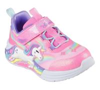 Lauflernschuh SKECHERS "UNICORN CHASER LIGHTS", Kinder, Gr. 26, bunt (pink, multi), Textil, Lederimitat, Glitzer, animal-print, sportlich, Schuhe, Babyschuh, Blinkschuh m. Einhornmotiv, Größenschablon