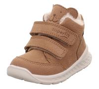 Lauflernschuh SUPERFIT "BREEZE, WMS: mittel", Baby, Gr. 26, braun (hellbraun), Nubukleder, unifarben, Schuhe Lauflernschuh, Barfußschuh mit zwei Klettverschlüssen, Größenschablone zum Download (379973