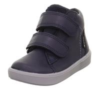 Lauflernschuh SUPERFIT "SUPIES WMS: mittel", Jungen, Gr. 22, blau (dunkelblau), Nappaleder, Textil, unifarben, Schuhe Lauflernschuh, Barfußschuh mit zwei Klettverschlüssen, Größenschablone zum Downloa