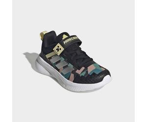 Laufschuh ADIDAS SPORTSWEAR "ADIDAS MINECRAFT FORTARUN 4.0 KINDER", Kinder, Gr. 34, bunt (core schwarz, matte silber, dual gelb), Synthetik, Textil, Schuhe Laufschuh, mit Klettverschluss, für Kinder &
