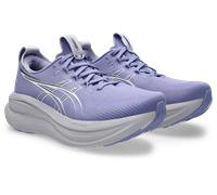 Laufschuh ASICS "GEL-NIMBUS 28", Damen, Gr. 39, blaubell, weiß, Synthetik, Schuhe Laufschuh, für Erwachsene, mit leicht profiliertem Laufsohlenprofil (89007613-39) blaubell, weiß