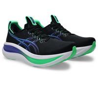 Laufschuh ASICS "GEL-NIMBUS 28", Herren, Gr. 42, schwarz, cobalt burst, Synthetik, Schuhe Laufschuh, mit Knit-Obermaterial, mit FF BLAST PLUS Dämpfung (96310326-42) schwarz, cobalt burst
