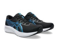 Laufschuh ASICS "PATRIOT 14", Herren, Gr. 46, schwarz (schwarz, aegean blau), Synthetik, Schuhe Laufschuh, atmungsaktives Mesh-Obermaterial, Energiegeladene Mittelsohle (27389264-46) schwarz, aegean b