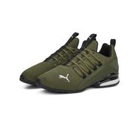 Laufschuh PUMA "Axelion Refresh Laufschuhe Herren", Herren, Gr. 48.5, grün (grün moss schwarz feather gray), Obermaterial: Synthetik, Textil. Futter: Textil. Innensohle: Textil. Laufsohle: Gummi, Schu