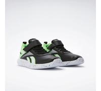 Laufschuh REEBOK "RUSH RUNNER SYN ELASTIC LACE & TOP STRAP", Gr. 33, schwarz, solarlime, ftwrweiß, Synthetik, Textil, sportlich, Schuhe (60598554-33) schwarz, solarlime, ftwrweiß