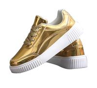Laufschuhe Orthopädische Sneaker Orthopädische Schuhe Farbe Schuhe Damen Lace-Up Round Heel Solid Flat Head Leather Fashion Damen Eishockey Lässige Sneaker Slip on Sneakers