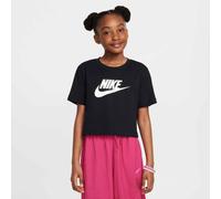 Laufshirt NIKE SPORTSWEAR "Nike Sportswear Big Kids' (Girls') Cropped T-Shirt", Kinder, Gr. L (152/158), schwarz, Obermaterial: 100% Baumwolle, normal, Rundhals, Shirts Laufshirt, für Teens, mit Rundh