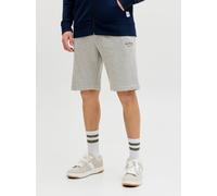 Laufshorts JACK & JONES "JPSTGORDON ARCHIVE SWEAT SHORTS MID SN", Herren, Gr. S, N-Gr, grau (light grau melange), Web, Obermaterial: 80% Baumwolle, 20% Polyester, meliert, regular fit, Hosen, mit Kord