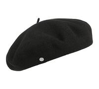 Laulhère Original Französische Baskenmütze | Barett | MADE IN FRANCE - aus 100% Merino-Wolle - schwarz, 61, Schwarz