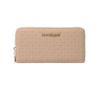 Laura Biagiotti Große Damen-Geldbörse aus PU-Leder, geflochten, mit Geldbörse und Geschenkbox, Nude, 19 cm, Doppelter Reißverschluss