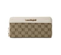 Laura Biagiotti Große Damen-Geldbörse aus PU und Stoff mit Logo, mit Geldbörse und Geschenkbox, Butter., Classico, Klassisch