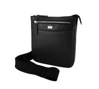 Laura Biagiotti Herren-Handtasche mit verstellbarem Schultergurt, mehrere Taschen aus echtem Leder, Schwarz Medium 417
