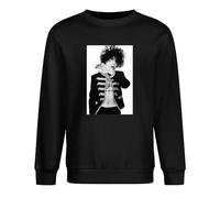 Laura Pergolizzi Wo Fashion Round Neck Top Men's Long Sleeve Crewneck 100% Cotton Pullover Sweatshirts Black XL