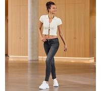 Laura Torelli Damen-Skinny-Jeans mit offenen Kanten, NKD-MIAMI gray M