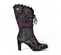 Laura Vita Alcbane 0351 Violet Floral Damen Gothic Viktorianische Lederstiefel mit Absatz EU 38