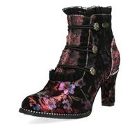High-Heel-Stiefelette LAURA VITA "LAURA VITA Stiefelette Leder/Textil", Damen, Gr. 38, burgundy, Leder, Textil, Schuhe (43985764-38) burgundy