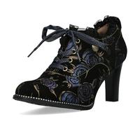 Schnürstiefelette LAURA VITA "LAURA VITA Stiefelette Veloursleder", Damen, Gr. 38, indigo, Veloursleder, Schuhe (49577558-38) indigo