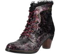 Schnürstiefelette LAURA VITA "LAURA VITA Pumps Leder/Textil", Damen, Gr. 41, lila (schwarz kombi), Schuhe Schnürstiefelette (22882568-41) schwarz kombi