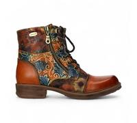 Laura Vita Anita 006 Kamelbraun Floral Damen Gothic Viktorianische Leder Stiefeletten EU 37
