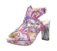 Laura Vita Damen Sandalette Slingback Plateau Cut-Outs Leder Hicao 19, Größe:38 EU, Farbe:Violett