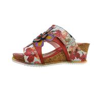 Pantolette LAURA VITA "LAURA VITA Pantoletten Leder", Damen, Gr. 40, weiß, rot, Leder, Schuhe Pantolette (68679324-40) weiß, rot