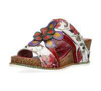 Pantolette LAURA VITA "LAURA VITA Pantoletten Leder", Damen, Gr. 39, weiß, rot, Leder, Schuhe Pantolette (68679324-39) weiß, rot