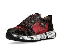 Sneaker LAURA VITA "LAURA VITA Sneaker Leder/Textil", Damen, Gr. 38, rot (rot, schwarz), Leder, Textil, casual, Schuhe (29936258-38) rot, schwarz