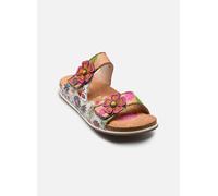 Laura Vita Damen Pantolette Leder Zweiriemer mit Blumenmuster Brcyano 32, Größe:39 EU, Farbe:Beige