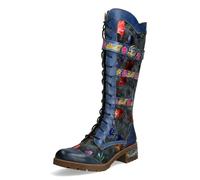 Schnürstiefel LAURA VITA "LAURA VITA Stiefel Leder/Textil", Damen, Gr. 37, blau, Leder, Textil, casual, Schuhe (83518062-37) blau
