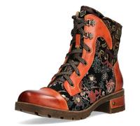 Schnürstiefelette LAURA VITA "LAURA VITA Stiefelette Leder/Textil", Damen, Gr. 39, orange, Leder, Textil, casual, Schuhe (53516407-39) orange