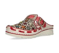 Laura Vita Damen Clog mit Cut-Outs und ornamentalem Muster Dorry 01, Größe:40 EU, Farbe:Rot