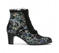 Laura Vita Damen Elcodieo 224 Gothic Victorian Blue Floral Lederstiefeletten - Vintage Schnürung Reißverschluss