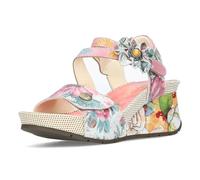 Laura Vita Damen Keilsandale Sandalette Absatz Blume Barry 324, Größe:40 EU, Farbe:Rosa